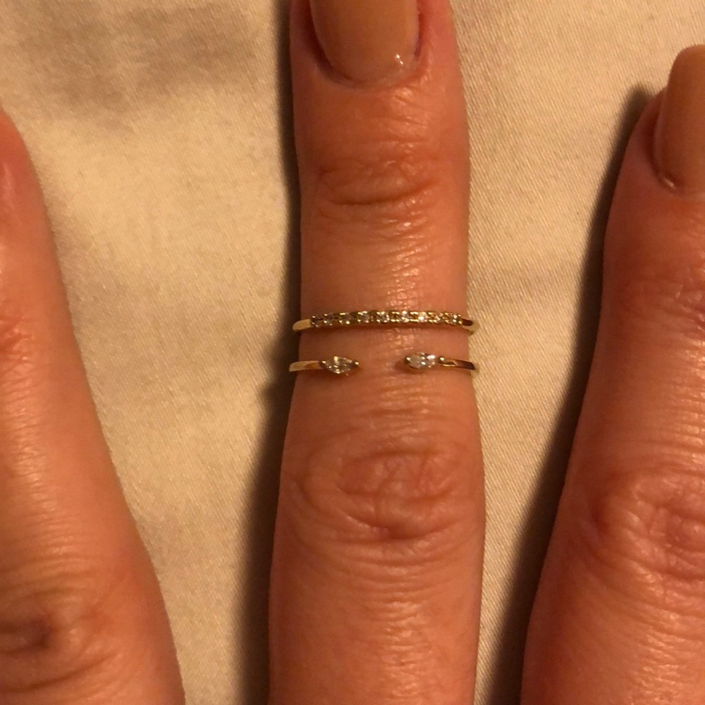 Gold plated sterling silver dainty ring